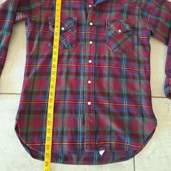 Pendleton red plaid blouse button down medium - Picture 8 of 9